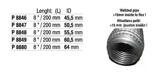 Flexible Pipe, exhaust system (UFR-835)