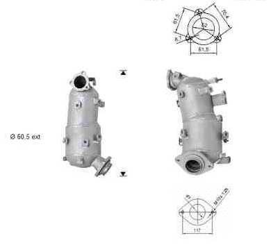 Soot/Particulate Filter, exhaust system (TK-870SIC)
