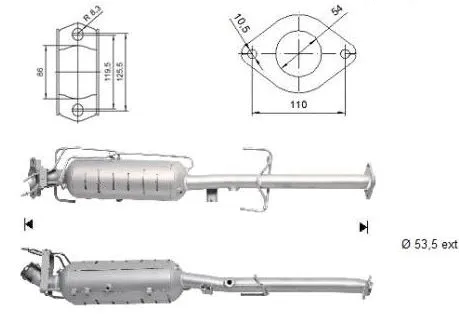 Soot/Particulate Filter, exhaust system (MZK-970SIC)