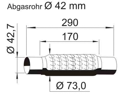 Flexible Pipe, exhaust system (UFR-627)