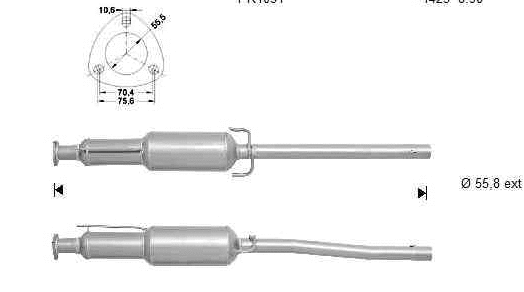 Soot/Particulate Filter, exhaust system (SBK-931SIC)