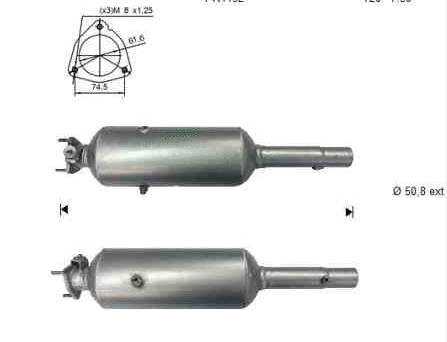 Soot/Particulate Filter, exhaust system (FTK-843SIC)