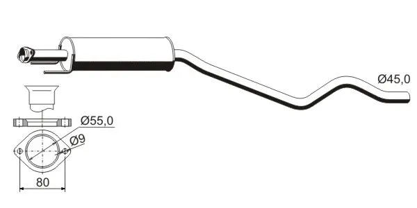 Centre Muffler (OS-315ERNS)