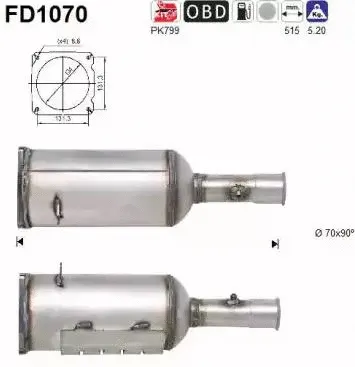 Soot/Particulate Filter, exhaust system (PGK-342SIC)
