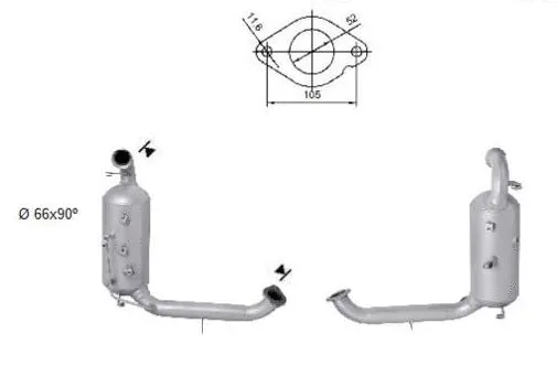Soot/Particulate Filter, exhaust system (FK-848AS)