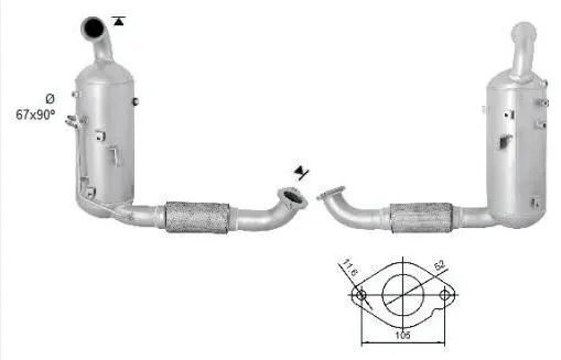 Soot/Particulate Filter, exhaust system (FK-355)