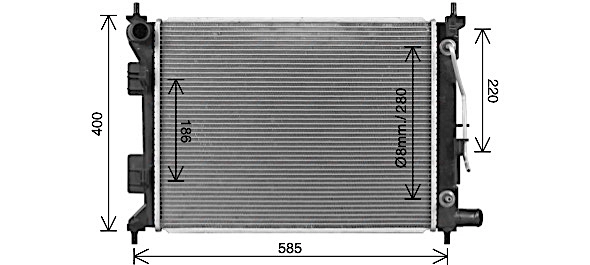 Radiator, engine cooling (HY2493)