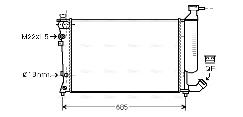 Radiator, engine cooling (CNA2156)