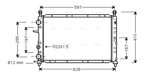 Radiator, engine cooling (AL2051)