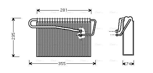 Evaporator, air conditioning (OLV167)
