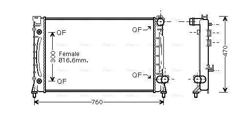 Radiator, engine cooling (AIA2158)
