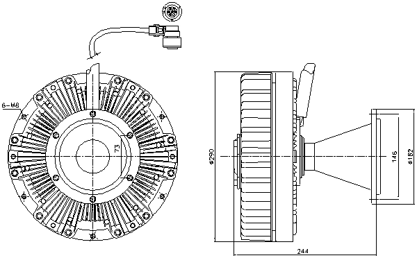Clutch, radiator fan