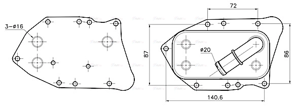 Oil Cooler, engine oil (OL3750)