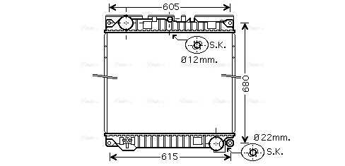 Radiator, engine cooling (MN2042)