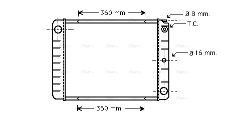 Radiator, engine cooling (VO2027)
