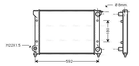 Radiator, engine cooling (STA2027)