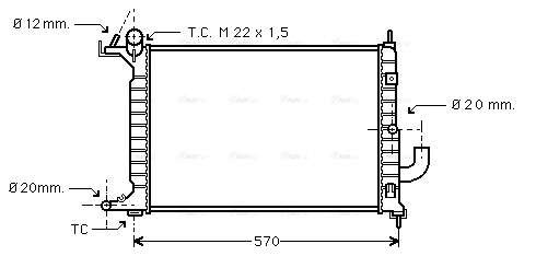 Radiator, engine cooling (OLA2221)