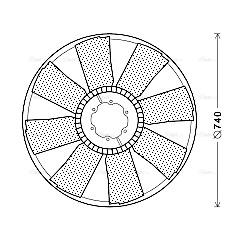 Fan, engine cooling (MEB280)