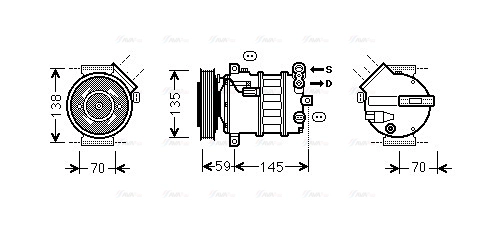 Compressor, air conditioning (ALK145)