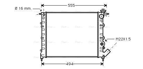 Radiator, engine cooling (RT2109)