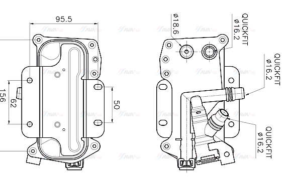 Oil Cooler, automatic transmission (BW3626)