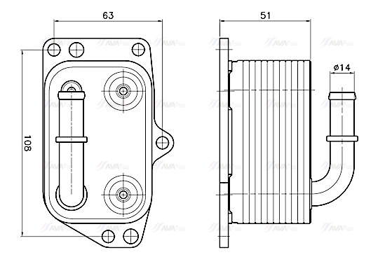 Oil Cooler, engine oil (PE3433)