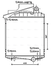 Radiator, engine cooling (JD2038)