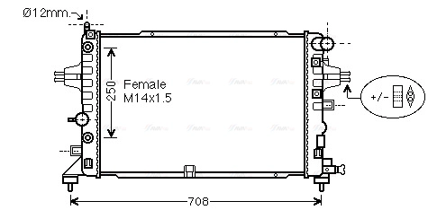 Radiator, engine cooling (OLA2625)