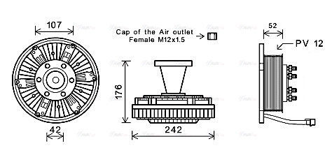 Clutch, radiator fan (IVC107)