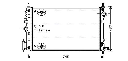 Radiator, engine cooling (OLA2470)