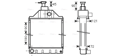 Radiator, engine cooling (MF2028)