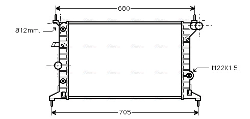 Radiator, engine cooling (OLA2219)