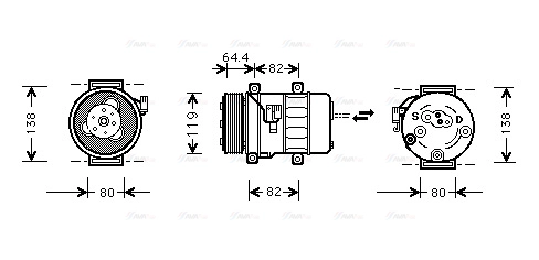 Compressor, air conditioning (VOK113)