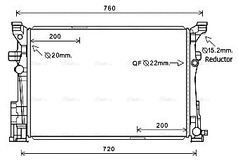 Radiator, engine cooling (MS2654)