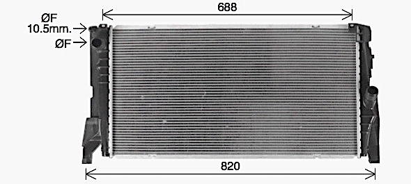 Radiator, engine cooling (BW2585)