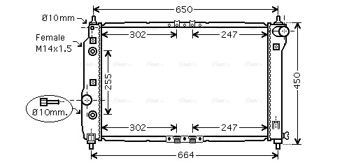 Radiator, engine cooling (DWA2068)