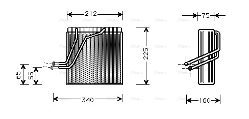 Evaporator, air conditioning (VNV030)