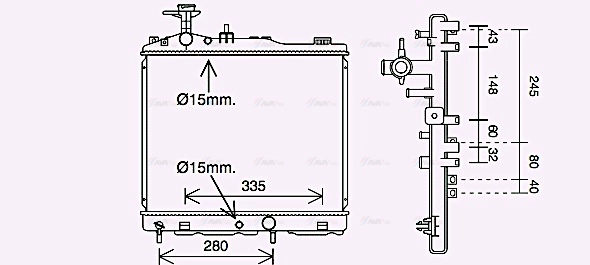 Radiator, engine cooling (MT2255)