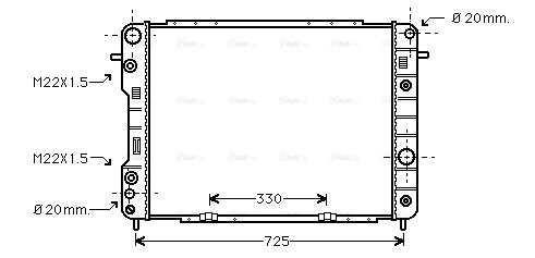 Radiator, engine cooling (OLA2199)