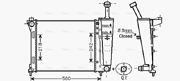 Radiator, engine cooling (LC2099)