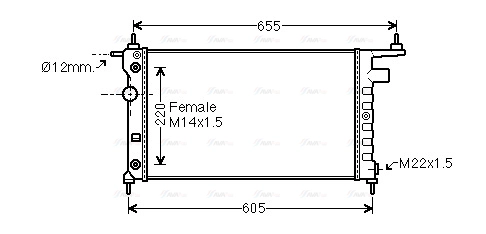 Radiator, engine cooling (OLA2184)