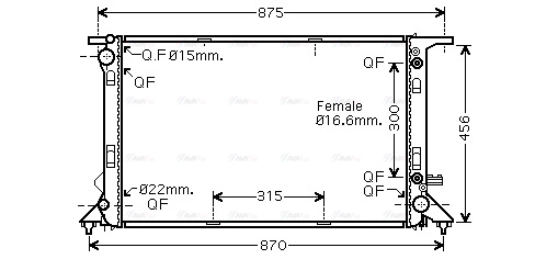 Radiator, engine cooling (AIA2291)