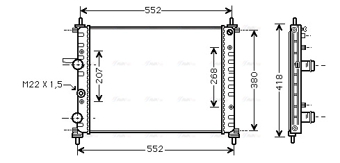 Radiator, engine cooling (FTA2182)