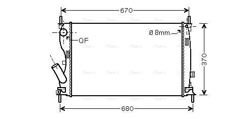 Radiator, engine cooling (FDA2408)