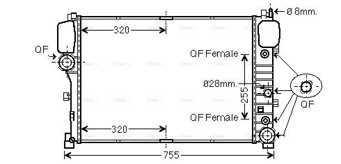 Radiator, engine cooling (MS2492)
