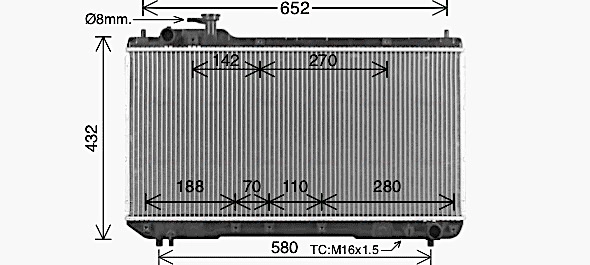 Radiator, engine cooling (TO2297)