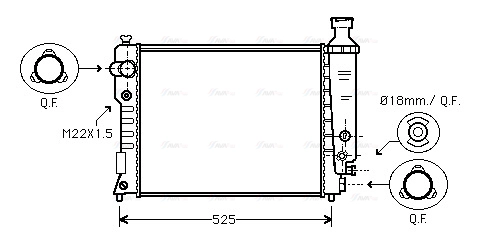 Radiator, engine cooling (PE2124)