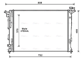 Radiator, engine cooling (HY2283)