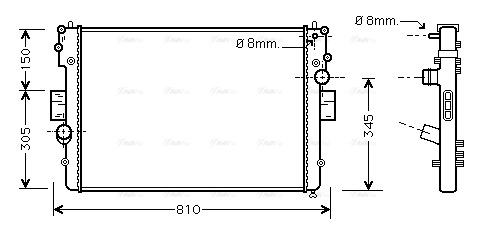 Radiator, engine cooling (IV2057)
