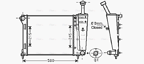 Radiator, engine cooling (FT2404)